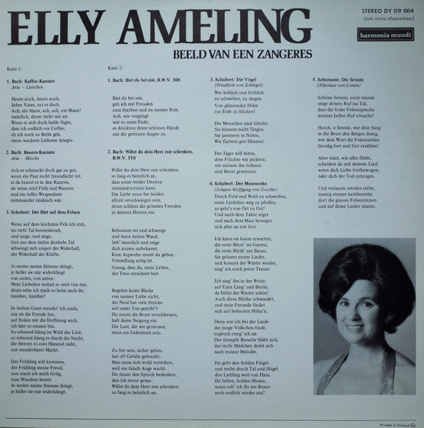 Elly Ameling : Beeld Van Een Zangeres (LP, Comp)
