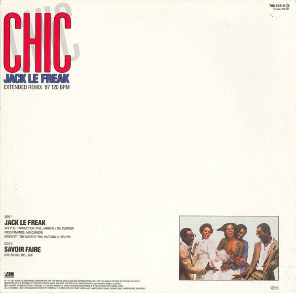 Chic : Jack Le Freak (Extended Remix '87) (12")