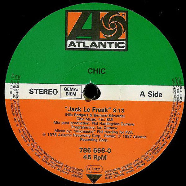 Chic : Jack Le Freak (Extended Remix '87) (12")