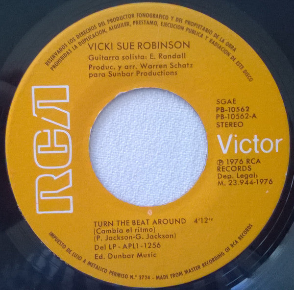 Vicki Sue Robinson : Turn The Beat Around = Cambia El Ritmo (7", Single)