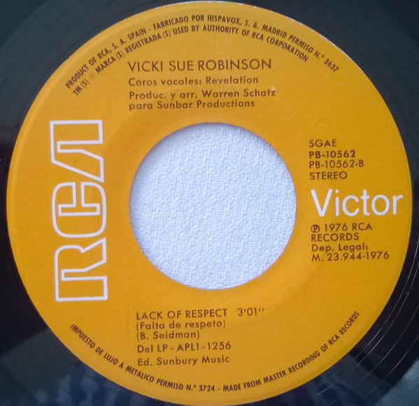 Vicki Sue Robinson : Turn The Beat Around = Cambia El Ritmo (7", Single)