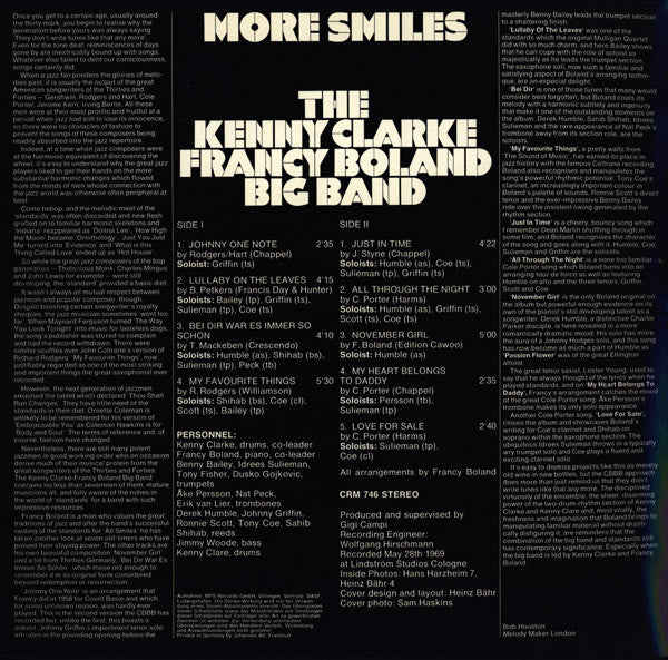 The Kenny Clarke Francy Boland Big Band* : More Smiles (LP, Album, RE)