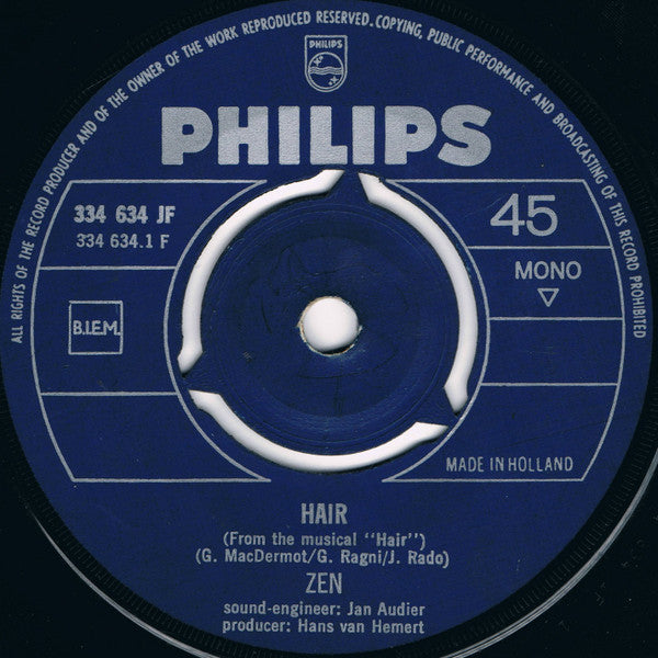 Zen (8) : Hair / Aquarius (7", Single, Mono)