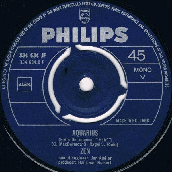 Zen (8) : Hair / Aquarius (7", Single, Mono)