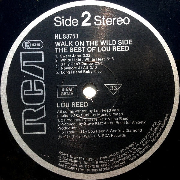 Lou Reed : Walk On The Wild Side - The Best Of Lou Reed (LP, Comp, RE)