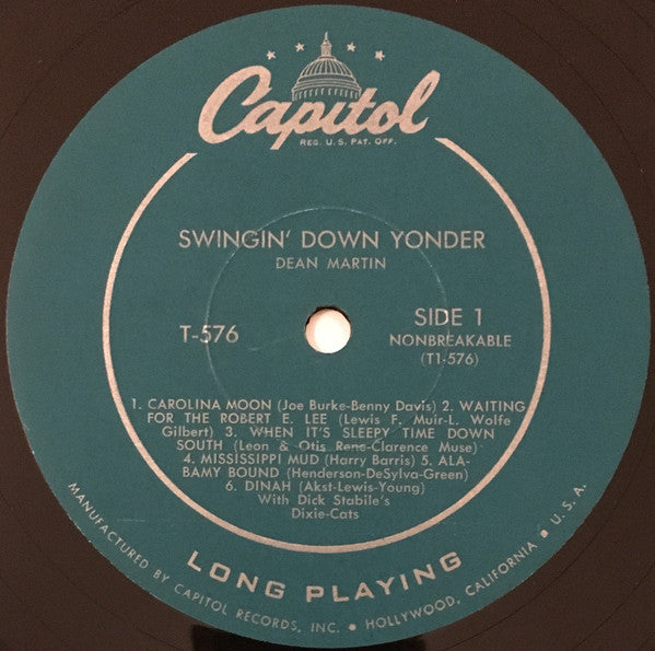 Dean Martin : Swingin' Down Yonder (LP, Album)