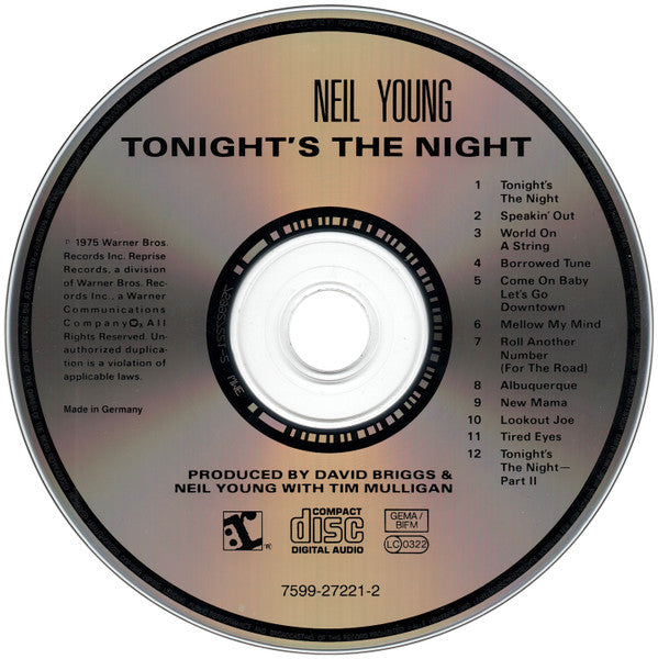 Neil Young : Tonight's The Night (CD, Album, RE)