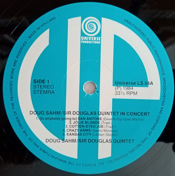 Doug Sahm / Sir Douglas Quintet Feat Bob Dylan : Live (LP, Ltd, Unofficial)