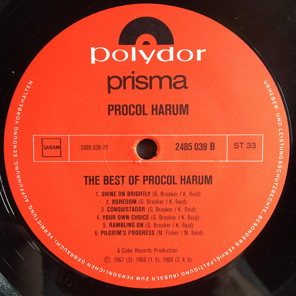 Procol Harum : The Best Of Procol Harum (LP, Comp)