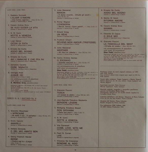Beniamino Gigli : Beniamino Gigli  Historical Archives Volume III Unpublished Recordings (8xLP, Comp + Box)