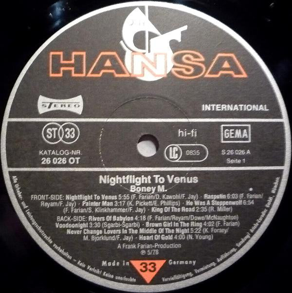 Boney M. : Nightflight To Venus (LP, Album, Fou)