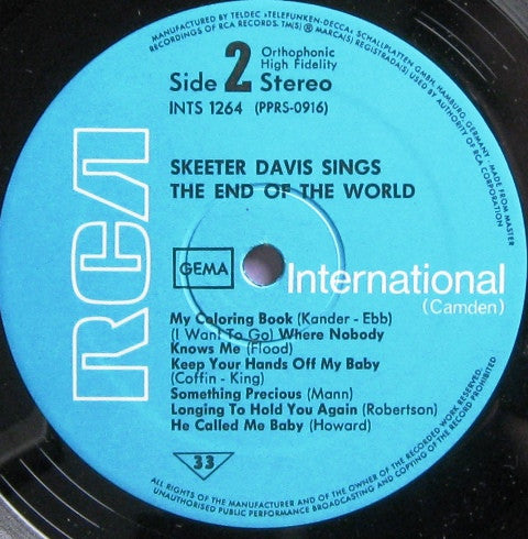 Skeeter Davis : The End Of The World (LP, Album, RE)
