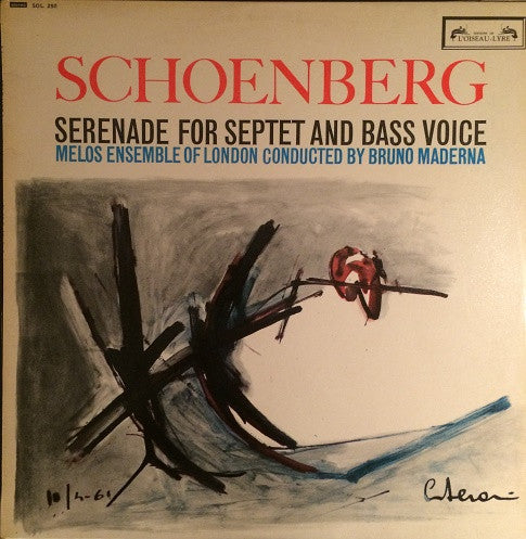 Arnold Schoenberg / Melos Ensemble Of London Conducted By Bruno Maderna : Serenade For Septet And Bass Voice (LP)