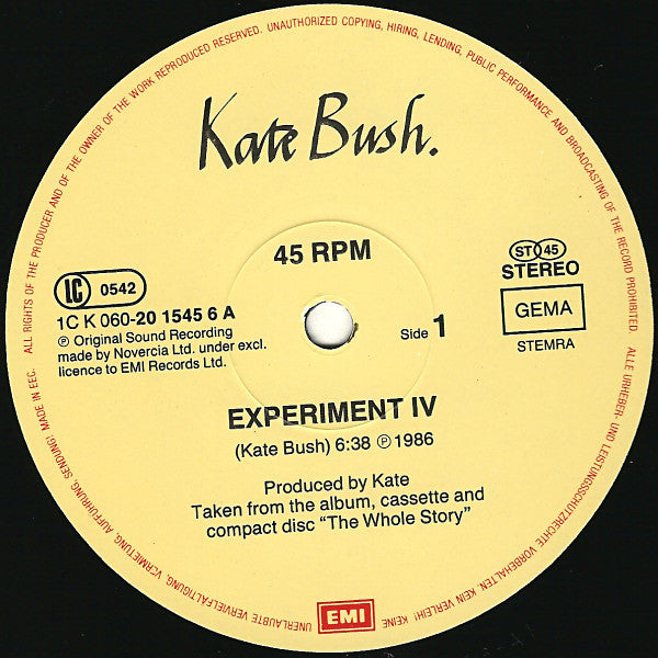 Kate Bush : Experiment IV (12")