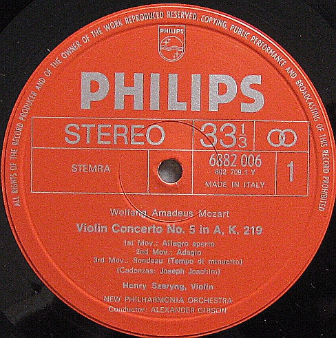 Henryk Szeryng, Mozart*, New Philharmonia Orchestra, Alexander Gibson : Violin Concerto No.5 In A, K.219 / Violin Concerto No.6 In D, K.271a (LP)