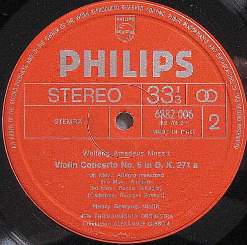 Henryk Szeryng, Mozart*, New Philharmonia Orchestra, Alexander Gibson : Violin Concerto No.5 In A, K.219 / Violin Concerto No.6 In D, K.271a (LP)