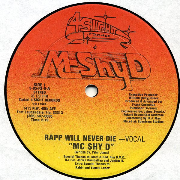 MC Shy D : Rapp Will Never Die (12")