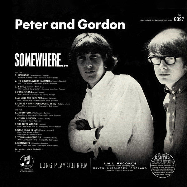 Peter & Gordon : Somewhere… (LP, Album, Mono)