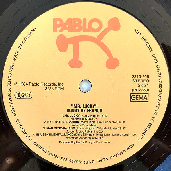 Buddy DeFranco : Mr. Lucky (LP, Album)