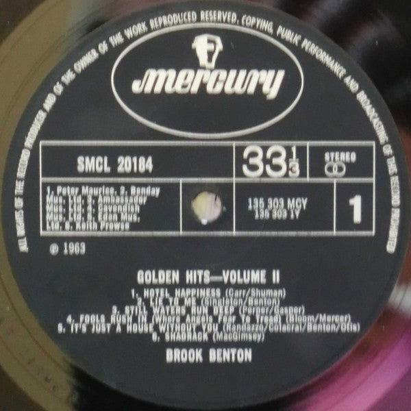 Brook Benton : Golden Hits Volume 2 (LP, Comp)