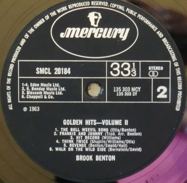 Brook Benton : Golden Hits Volume 2 (LP, Comp)
