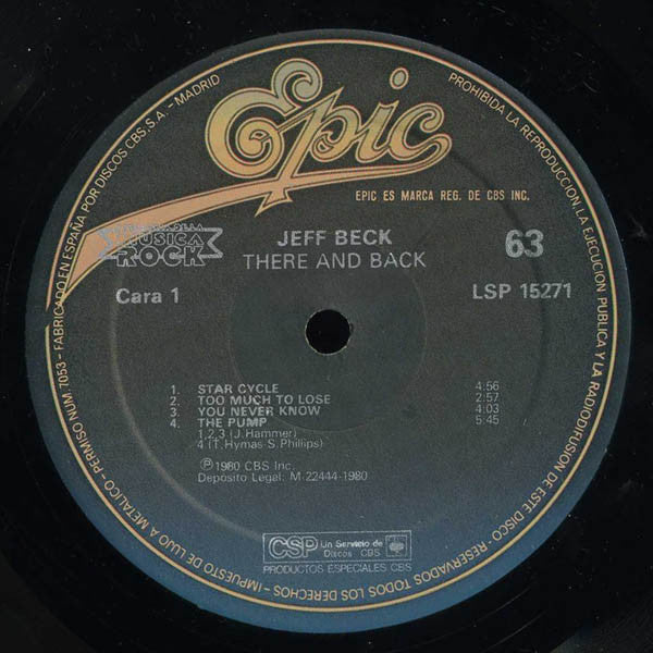 Jeff Beck : There And Back (LP, Album, RE)