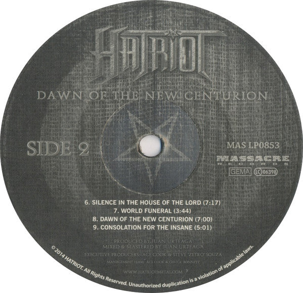 Hatriot : Dawn Of The New Centurion (LP, Album, Ltd, Num)