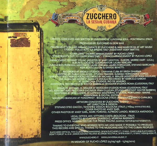 Zucchero : La Sesion Cubana (CD, Album)