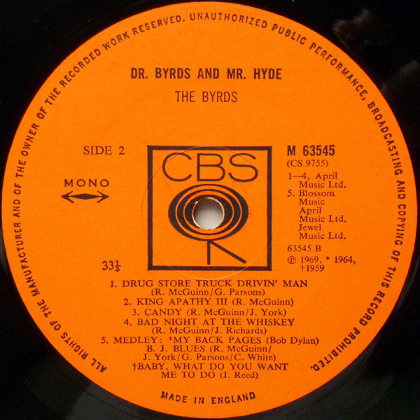The Byrds : Dr. Byrds & Mr. Hyde (LP, Album, Mono)