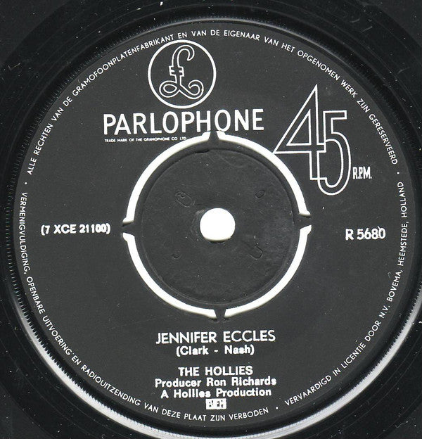 The Hollies : Jennifer Eccles (7", Single, 4-P)