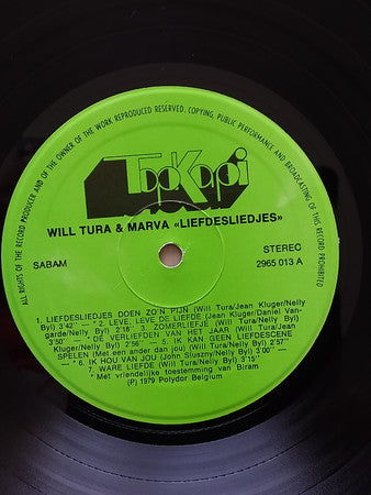 Will Tura & Marva : Will Tura & Marva - Liefdesliedjes ... (LP, Comp)