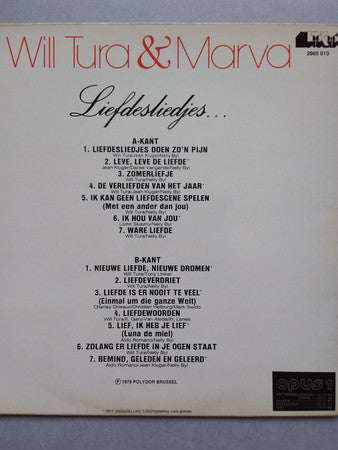 Will Tura & Marva : Will Tura & Marva - Liefdesliedjes ... (LP, Comp)