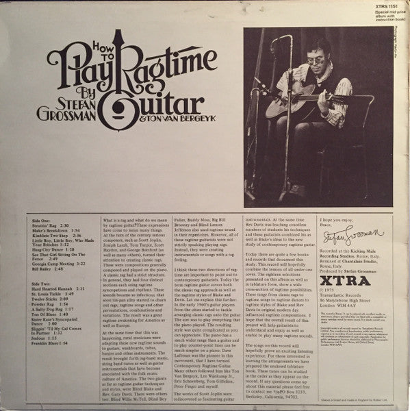 Stefan Grossman & Ton Van Bergeijk : How To Play Ragtime Guitar (LP, Album)