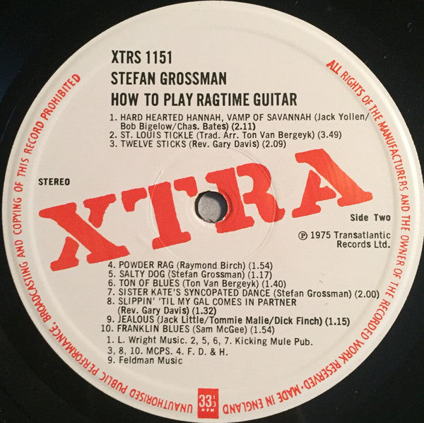 Stefan Grossman & Ton Van Bergeijk : How To Play Ragtime Guitar (LP, Album)