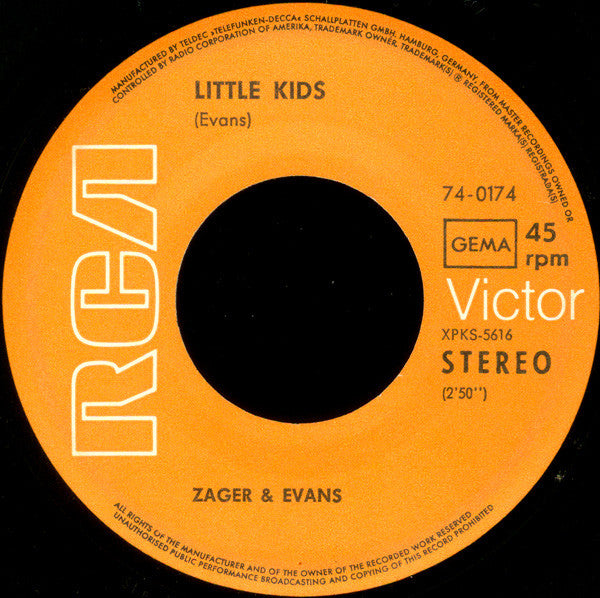 Zager & Evans : In The Year 2525 (7", Single)