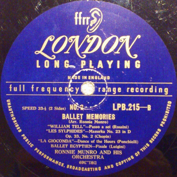 Ronnie Munro & His Orchestra : Ballet Memories (10")