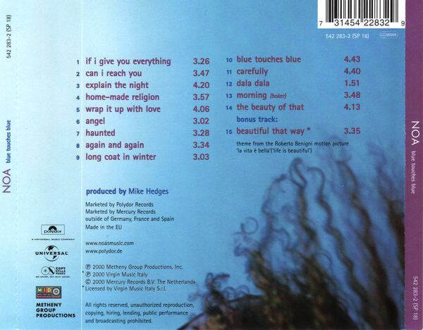 Noa : Blue Touches Blue (CD, Album)