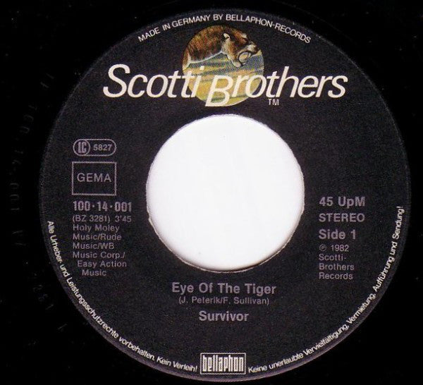 Survivor : Eye Of The Tiger (7", Single, RP)