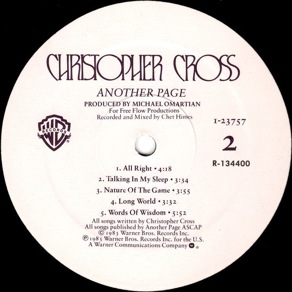 Christopher Cross : Another Page (LP, Album, Club)