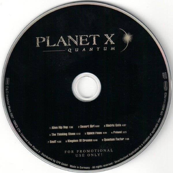 Planet X (4) : Quantum (CD, Album, Promo)