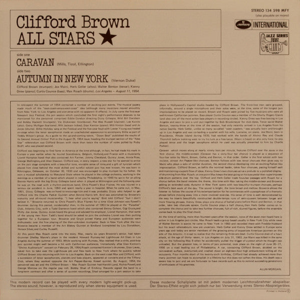 Clifford Brown All Stars : Clifford Brown All Stars (LP, RE)
