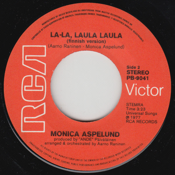 Monica Aspelund : Lapponia (Finnish Version) (7", Single)