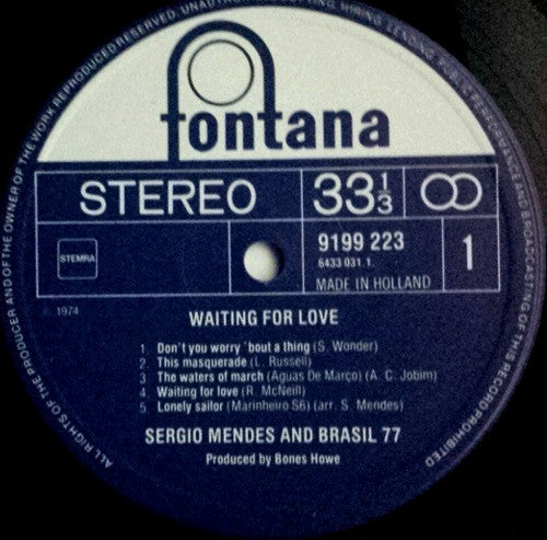 Sergio Mendes And Brasil 77* : Waiting For Love (LP, Album)