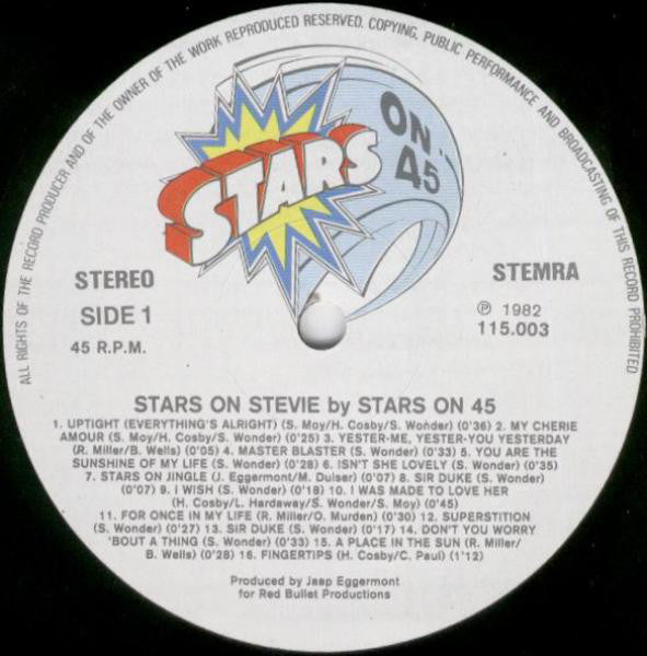 Stars On 45 : Stars On Stevie (12", Maxi)