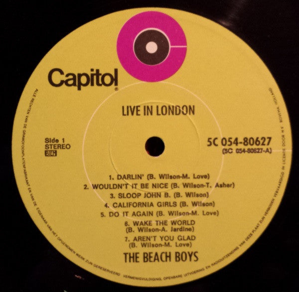 The Beach Boys : Live In London (LP, Album, RE)