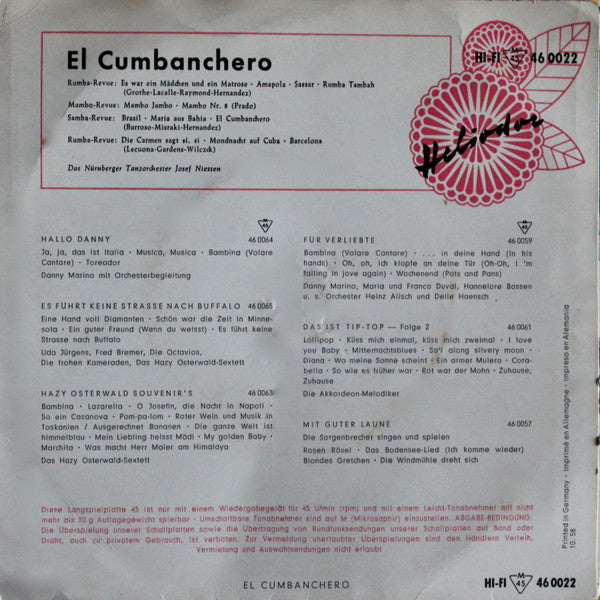 Orchester Josef Niessen : El Cumbanchero (7", EP, Mono)