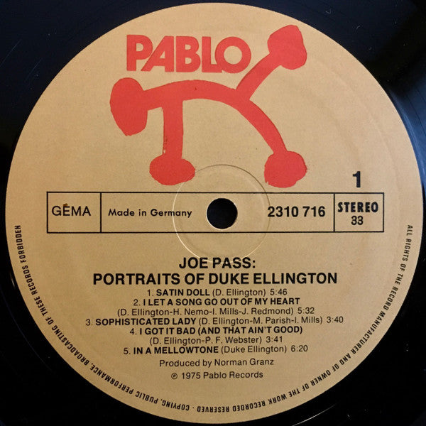 Joe Pass : Portraits Of Duke Ellington (LP, Album)
