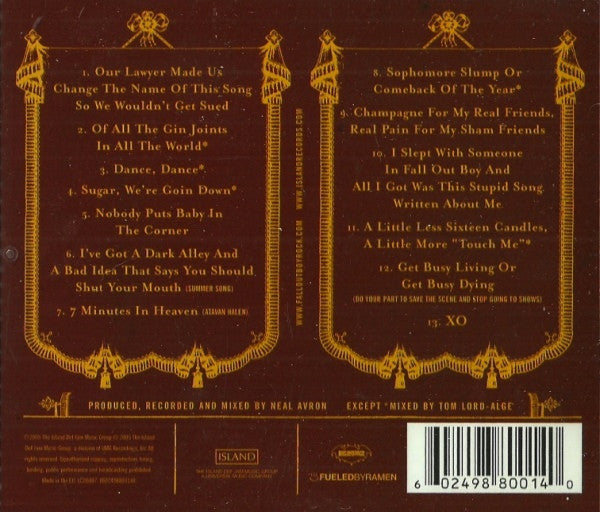 Fall Out Boy : From Under The Cork Tree (CD, Album)