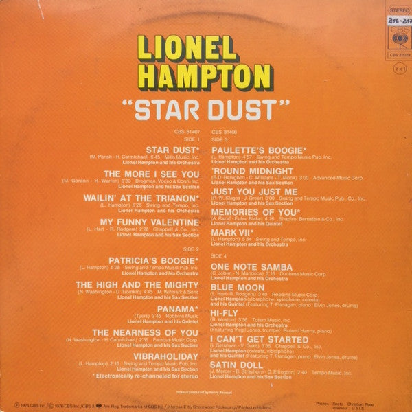 Lionel Hampton : Star Dust (2xLP, Comp)