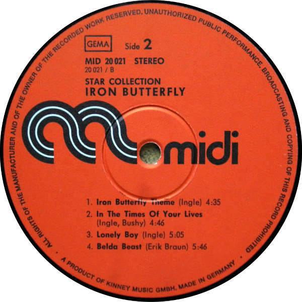 Iron Butterfly : Star-Collection (LP, Comp)